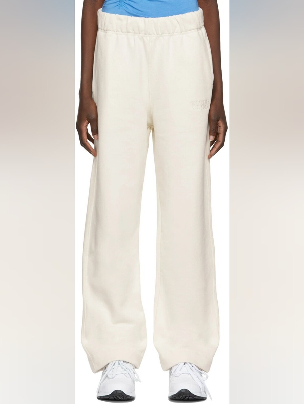 Ganni Embroidered Logo Drawstring Sweatpants